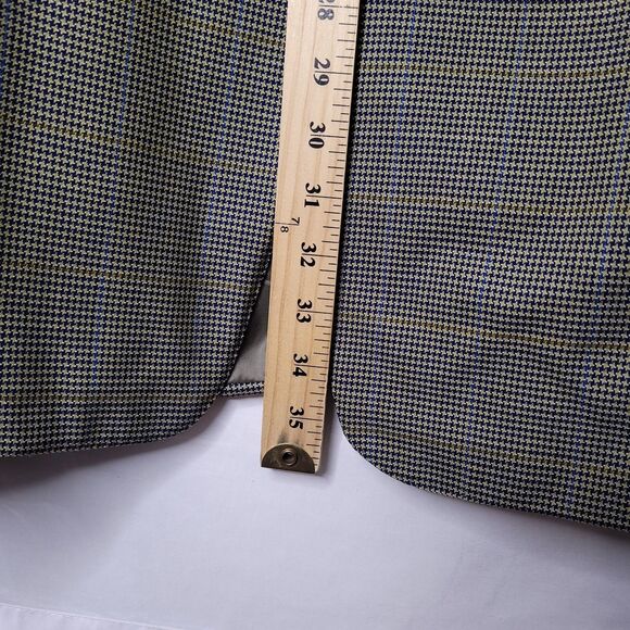 Canali Wool Blazer Mens Brown Houndstooth Italian 2 Button Single Breasted - Picture 9 of 15
